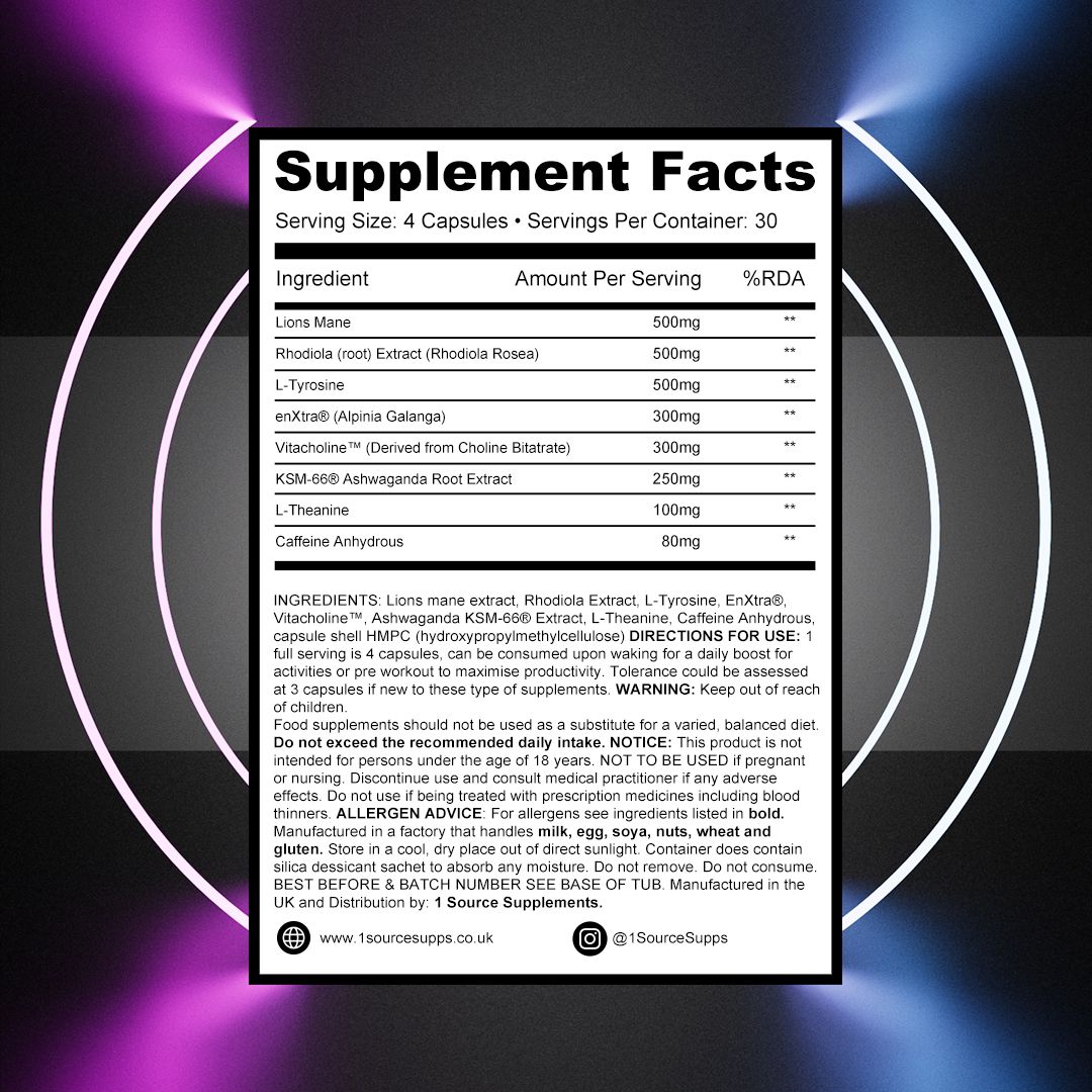 1 Source Supps Alert1 Nootropic 120 caps