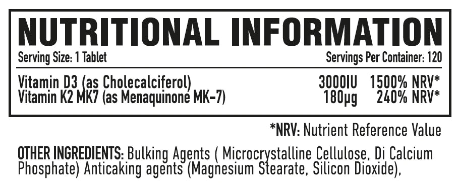 Per4m Vitamin D3 Plus K2 120 tabs